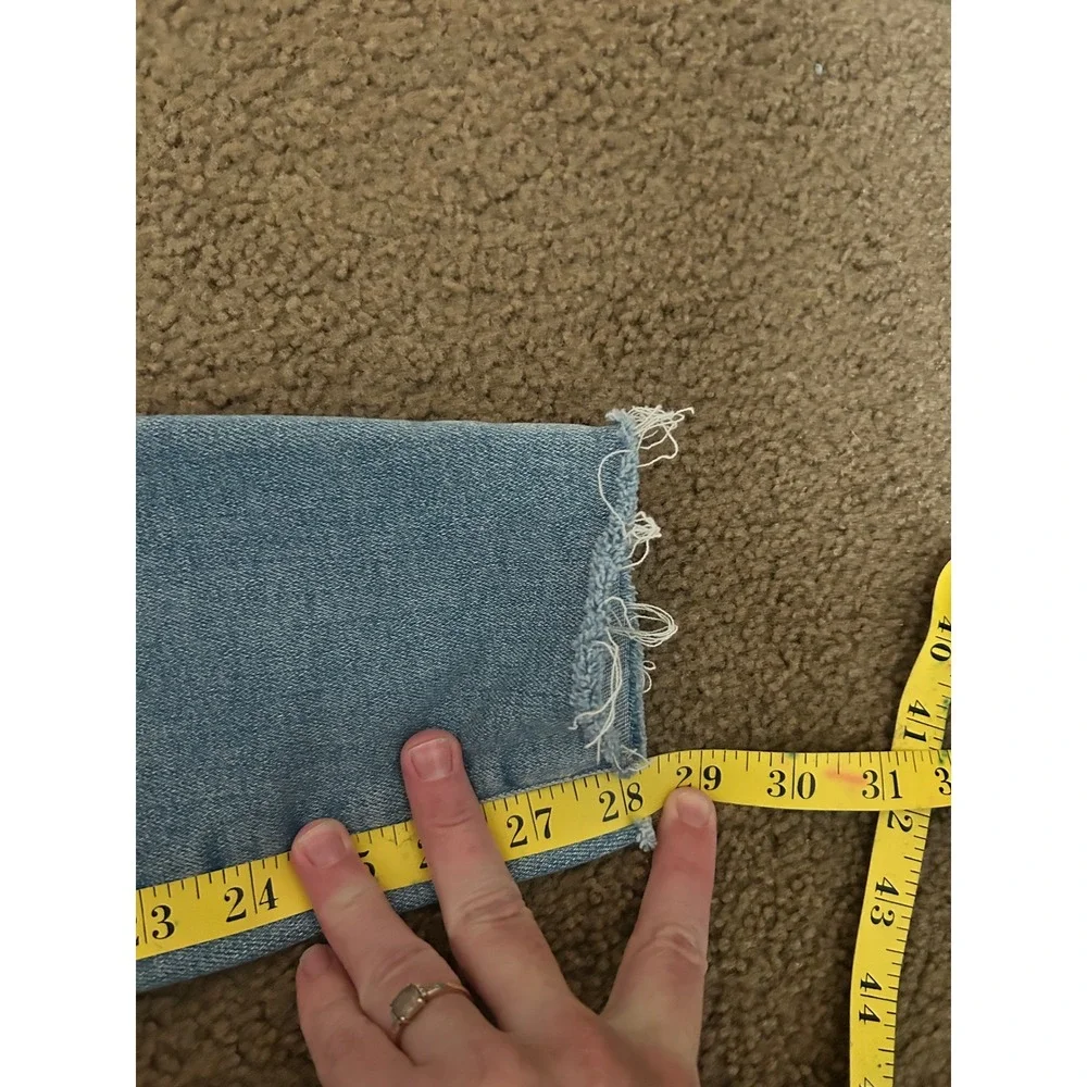 Mother‎ High Waisted Looker Ankle Fray Jeans Au Revoir Light Blue Size 26